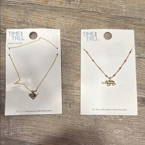 2 Time and Tru Gold Minimalist Necklace Collection